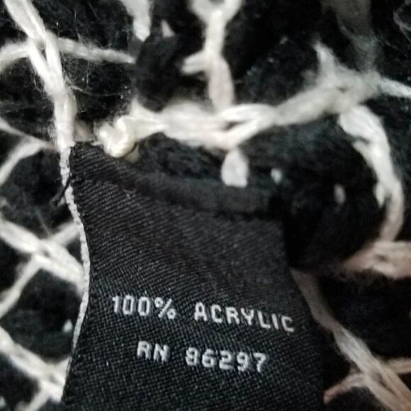 BCBG Maxazria Black White Open Front Cardigan size S/M - Picture 6 of 8